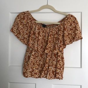 Forever 21 off the shoulder sunflower top